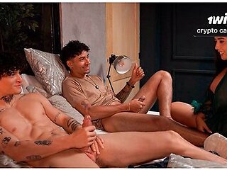 What Are They Doing? Stepson And His Friend Masturbate And Their Stepmother Decides To Teach Them With Jordy Fabian, Thiago Lopez And Lina Henao