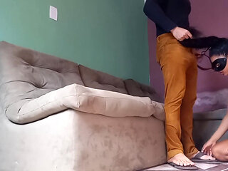 Submissive Stepdaughter in Deep Throat and Sniffing Cum (032821) Part 1