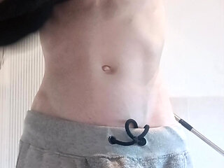 Hung bi chav top strip and cums all over