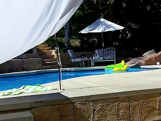 LEXI BLOOM Cute Petite Girl Tied Up Bondage and Fucked Poolside and Get Facial