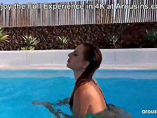 Dee Vine Teases in Bikini Before Pool Masturbation