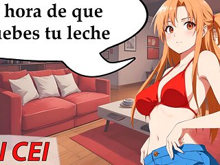 Spanish Asuna JOI CEI hentai. She wants to give you your own milk.