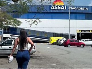 MILF - I took my stepmother, wearing leggings that were practically stuffed in her ass, shopping and she gave me a blowjob in the parking lot, fucking my stepmother at the supermarket.