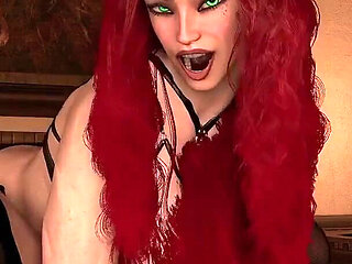 Super Thick Redhead Reverse Cowgirl