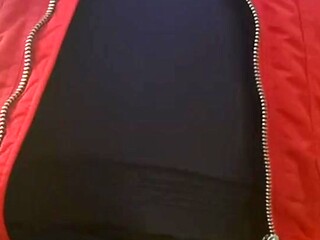 Guy with big dick caught jerking off in tight pants