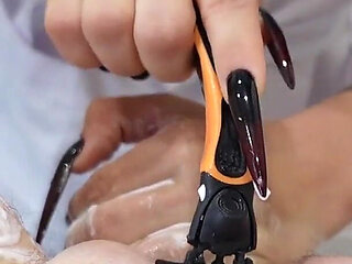 POV Medfet Shaving with Extra Long Nurses Nails