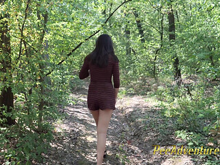 Empty my bladder outdoor - I strip and empty myself competently nude in a clearing in the forest