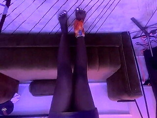 Slim Ebony African Goddess Short Dress Dance Foot Fetish