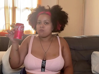 Chubby Girl Drinking &amp_ Burping and Farting