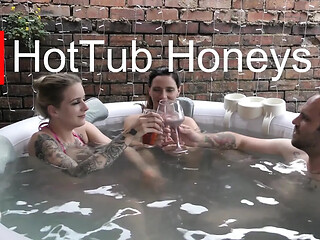 Mini Bikini Babes Enjoy Hard Sex in a Hottub