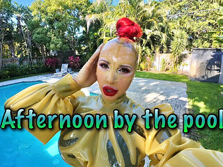 Amateur Florida Girl in Full Latex Pool Fetish Solo Afternoon