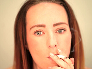 Close up Smoking - Sexy Lip & Smoke Tease