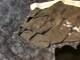 Cum on my stained pants (and the carpet) - cum rag - Wertert009