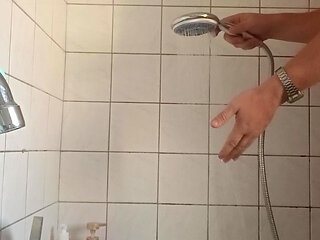 Naked in the shower
