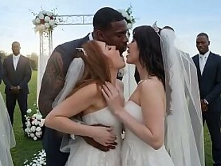 Eight bisexual brides stretched by massive cocks in steamy spa cuckold scene