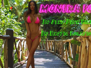 Hot Monika Fox Poses In Sexy Pink Bikini In Exotic Locations