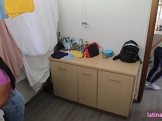 Huge natural breast at the laundry room part 2