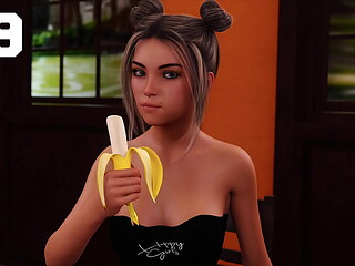 Being A DIK #69 - Beautiful Brunette With Messy Bun Eats A Banana In The Library