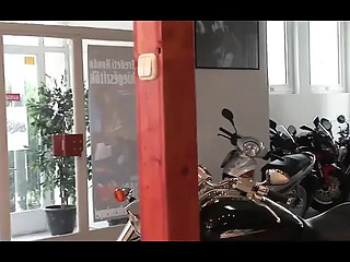 Hot and filthy group sex at the motor shop