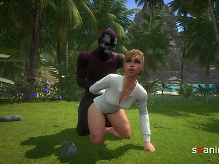 Hot blonde fucks her guide on her vacation PART 1