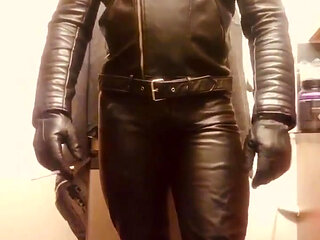 Black Leather Flex Smoke Nipple Play Scenes