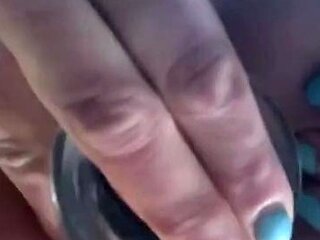 Close up solo beauty toying ass