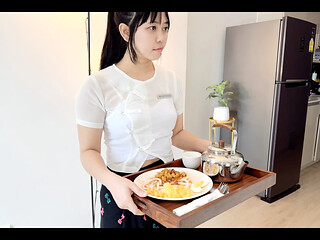 Horny Asian Waitress Girl Love to suck Her Customer Dick