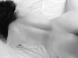 Petite hairy brunette takes a hard cock on the bed