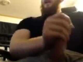 Muscular Ginger Daddy Strokes His Big Cock