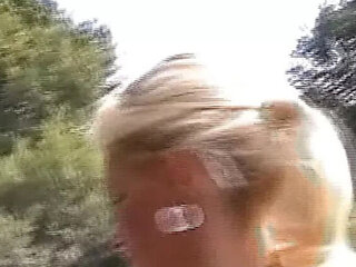 Blonde German MILF and Teen Double Team Big Dick in Outdoor Anal Fuck