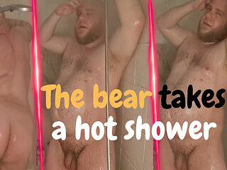 From the Cri33Y archive: The gay fat bear showers his hairy fur and soaps it up thoroughly