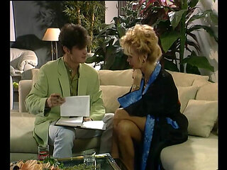 Blonde bitch gets fucked in both holes