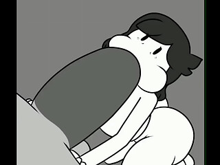 Thick cartoon girl get fucked and sucking huge cock