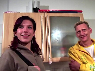 Guy Gets a Younger Cute Redhead to Fuck and Show off