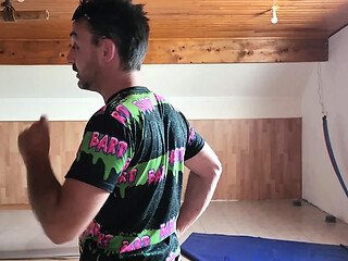 Muscular stepdaddy bear and his bi girlfriend share lucky cock in rough