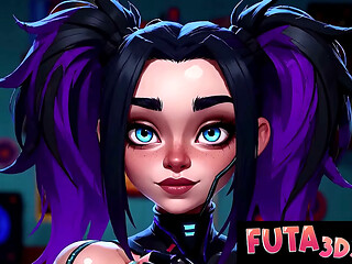 FUTA 3DX - Big Tit Goth Robot Deepthroat &amp_ Cowgirl