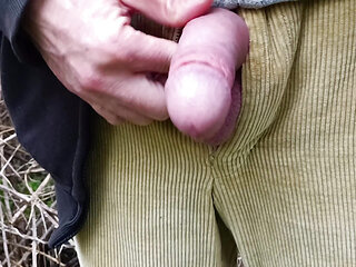 Outdoor Pissing Wearing Cords, Masturbating and Cumming in the Woods - Rockard Daddy
