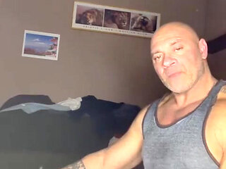 Talking Talking After Jerking. Mr Guru Bodybuilder at Home