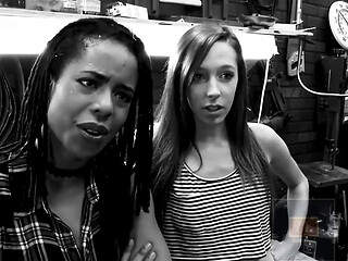 Classic Interracial Lesbian Garage Scene College Girls