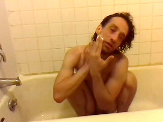 Face Shaving, Squatting in a Bathtub