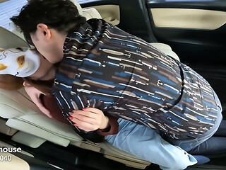 Car Sex Naked Next to the Husband