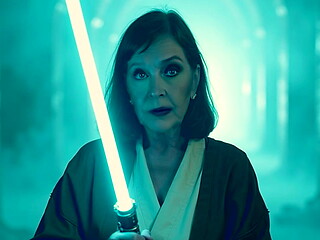 Granny Princess Leia: Sucking Han Solo While Stroking Herself - Solo!