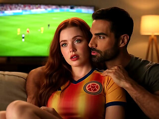 A horny redheaded stepsister gets laid during the World Cup playoffs&mdash_full video on my Sheer profile (IA)