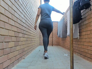 Another Risky big-booty outdoor play