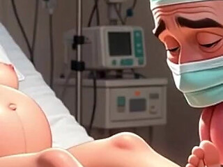 Doctor Licking Pregnant Feet in Operating Room - Fetish Session