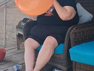 Big Beauty Nurse Vicki Has a Request to Blow up a Huge Balloon