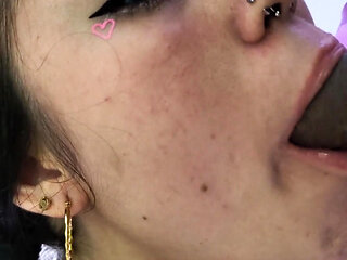 I Put All His Cock in My Mouth and Make All the Milk Come Out to Swallow!