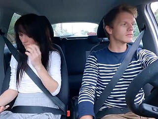 MrPussyLicking Devours Big-Butt Cheating Brunette in Car Backseat