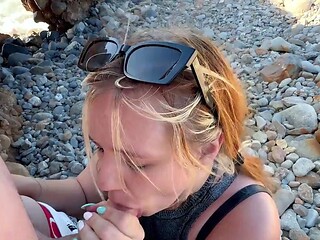 AnjaAmelia - Direkt am Strand - Outdoor-halsfick extrem