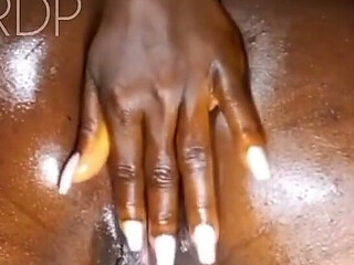 Amateur Ebony Masturbate Till She Squirt and Her Pussy Became Juice and Dripping